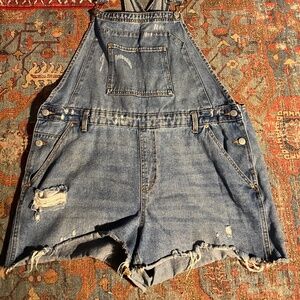 Wild Fable Denim Cut off Overalls XXL